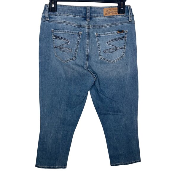 Seven7 Womens Mid-Rise Skinny Fit Denim Capri Jeans Medium Wash Size 4 - Picture 2 of 16